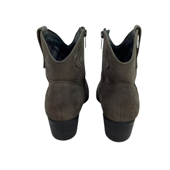 Born Riven Embroidered Womens 7.5 Western Leather Ankle Boots Plaid Lining - Picture 6 of 13